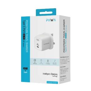 Pawa Pocketmini GaN 45W adapter.(PW-PMTAGN45-WH) Pawa Pocketmini GaN 45W adapter.(PW-PMTAGN45-WH)
